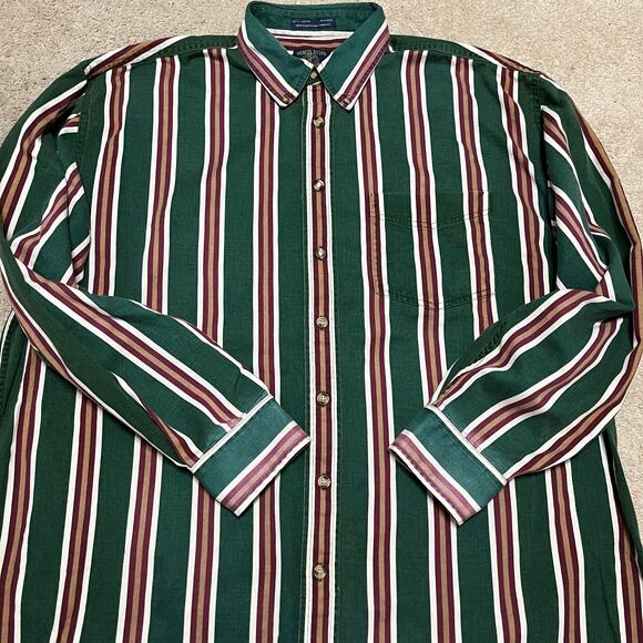 Vintage Salmon River Green/Tan/Red Button Up XLT - Picture 1 of 7